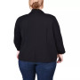 Plus Size 3/4 Rouched Sleeve Crepe Blazer