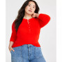 Plus Size Ribbed Long-Sleeve Henley Top, Created for Macy's
