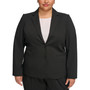 Plus Size Notched-Collar Two-Button Jacket