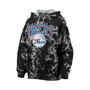 Women's Threads Black Philadelphia 76ers Burble Tie-Dye Tri-Blend Pullover Hoodie