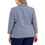 Plus Size Jacquard Button-Front Piped-Trim Jacket