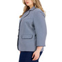 Plus Size Jacquard Button-Front Piped-Trim Jacket