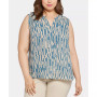 Plus Size Sleeveless Pintuck Blouse
