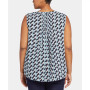 Plus Size Sleeveless Pintuck Blouse