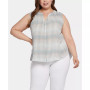 Plus Size Sleeveless Pintuck Blouse