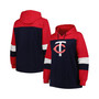 Women's Navy Minnesota Twins Plus Size Colorblock Pullover Hoodie