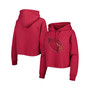 Women's Cardinal Arizona Cardinals Crystal Logo Cropped Pullover Hoodie