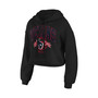 Women's Black Houston Texans Fleece Cropped Pullover Hoodie
