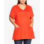 Plus Size Pocket Pleat Tunic Top