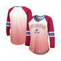 Women's Burgundy Colorado Avalanche Lead Off Tri-Blend Raglan 3/4-Sleeve V-Neck T-shirt