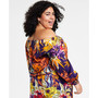 Plus Size Off-The-Shoulder Printed Top