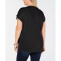 Plus Size Woven-Front V-Neck Top, Created for Macy's