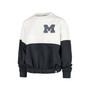 Women's White, Black Michigan Wolverines Take Two Bonita Pullover Sweatshirt