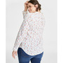 Plus Size Long-Sleeve Floral-Print Shirt, Created for Macy's