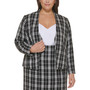 Plus Size Collarless Open-Front Jacket