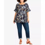 Plus Size Rivka Frill Print Top