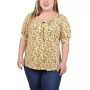 Plus Size Short Sleeve Balloon Sleeve Top