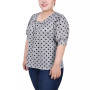 Plus Size Short Sleeve Balloon Sleeve Top