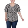 Plus Size Short Sleeve Balloon Sleeve Top