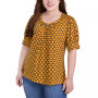 Plus Size Short Sleeve Balloon Sleeve Top