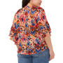 Trendy Plus Size Printed Pintucked Ruffle-Sleeve Blouse