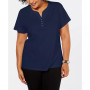 Plus Size Cotton Henley Top, Created for Macy's
