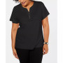 Plus Size Cotton Henley Top, Created for Macy's