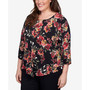 Plus Size Classics Tossed Floral Pointed Hem Top