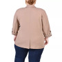 Plus Size Long Sleeve Double Breasted Crepe Blazer