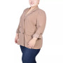 Plus Size Long Sleeve Double Breasted Crepe Blazer
