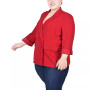 Plus Size Long Sleeve Double Breasted Crepe Blazer