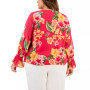 Plus Size Gardenia Villa Smocked-Cuff Top, Created for Macy's