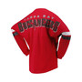 Women's Branded Red Tampa Bay Buccaneers Spirit Jersey Lace-Up V-Neck Long Sleeve T-shirt