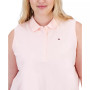 Plus Size Sleeveless Polo Shirt