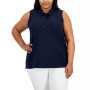 Plus Size Sleeveless Polo Shirt