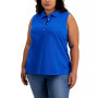 Plus Size Sleeveless Polo Shirt