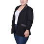 Plus Size Long Sleeve Satin Lapel Blazer