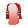 Women's Red Carolina Hurricanes Lead Off Tri-Blend Raglan 3/4-Sleeve V-Neck T-shirt
