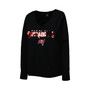 Women's Black Tampa Bay Buccaneers Sequin Logo V-Neck Pullover Sweatshirt