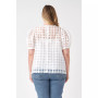 Women's Plus size Plaid See Through Top