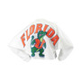 Women's White Florida Gators Raw Hem Cropped Long Sleeve T-shirt