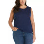 Plus Size Crochet Trim Sleeveless Top