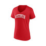 Women's Branded Red Wisconsin Badgers Basic Arch V-Neck T-shirt
