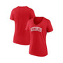 Women's Branded Red Wisconsin Badgers Basic Arch V-Neck T-shirt