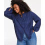 Plus Size Button-Front Jacquard Shirt, Created for Macy's