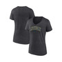 Women's Branded Heather Charcoal Michigan Wolverines Evergreen Campus V-Neck T-shirt