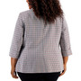 Plus Size Houndstooth Open-Front Jacket