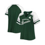 Women's Green Michigan State Spartans Plus Size Arch Raglan Notch Neck T-shirt