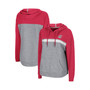 Women's Heathered Crimson, Heathered Gray Washington State Cougars Pam Taping Pullover Hoodie
