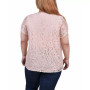Plus Size Lace Petal Sleeve Top
